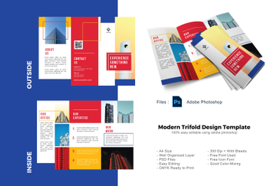 Multipurpose trifold brochure photoshop template