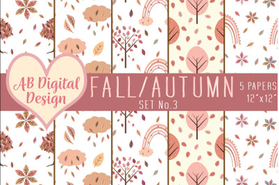 Fall Digital Paper Background, Pink Autumn Tones, Fall Baby Shower