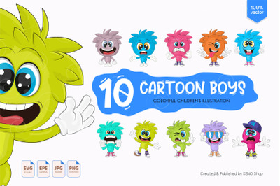 10 Cartoon boys.