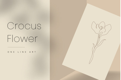 Crocus Flower line art