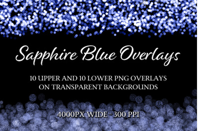 Sapphire Blue Overlays - 10 Upper and 10 Lower PNG Overlays