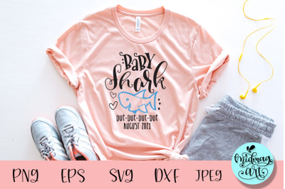 Baby shark due august 2021 svg, pregnancy svg