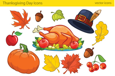 Thanksgiving Decorative Elements. Vector illustrations