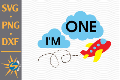 Birthday One Air Plane SVG, PNG, DXF Digital Files Include