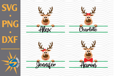 Split Reindeer Head SVG&2C; PNG&2C; DXF Digital Files Include