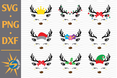 Reindeer Head SVG, PNG, DXF Digital Files Include