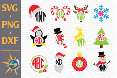 Christmas Monogram SVG&2C; PNG&2C; DXF Digital Files Include