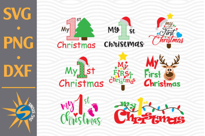 My 1st Christmas SVG&2C; PNG&2C; DXF Digital Files Include