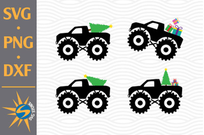 Monster Truck Christmas SVG&2C; PNG&2C; DXF Digital Files Include