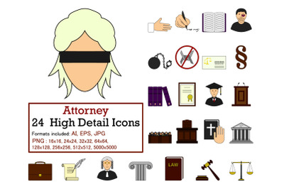 Attorney Icon Set