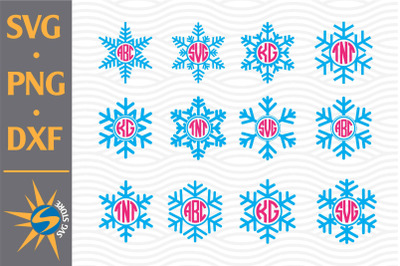 Snowflake Monogram SVG&2C; PNG&2C; DXF Digital Files Include