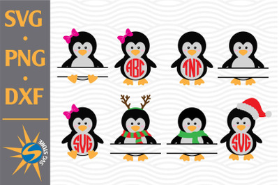 Penguin Monogram SVG&2C; PNG&2C; DXF Digital Files Include