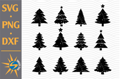 Distressed Christmas Tree SVG&2C; PNG&2C; DXF Digital Files Include