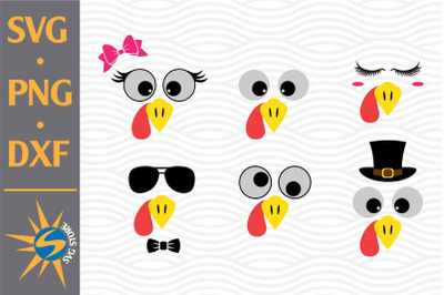 Turkey Face SVG&2C; PNG&2C; DXF Digital Files Include