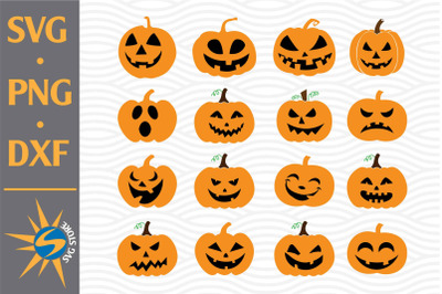 Pumpkin Face SVG&2C; PNG&2C; DXF Digital Files Include