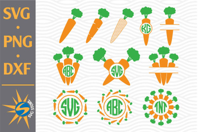 Carrot Monogram SVG&2C; PNG&2C; DXF Digital Files Include