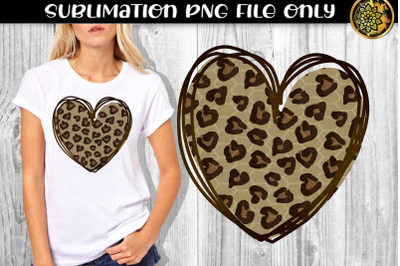 Heart Sublimation PNG Heart Shape Design Leopard Clipart 3