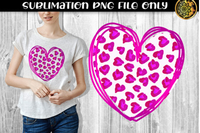 Heart Sublimation PNG Heart Shape Design Leopard Clipart 6