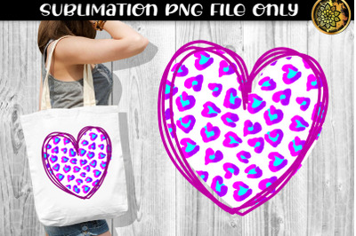 Heart Sublimation PNG Heart Shape Design Leopard Clipart 9