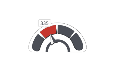 Credit indicator shows bad number score solvency