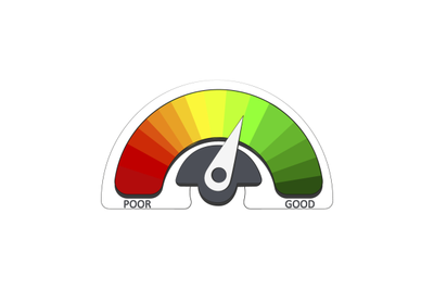 Element graphic design indicator credit customer rate with bright colo