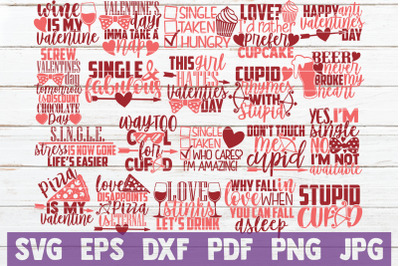 Anti Valentine&#039;s Day SVG Bundle | Funny Valentine SVG Cut Files