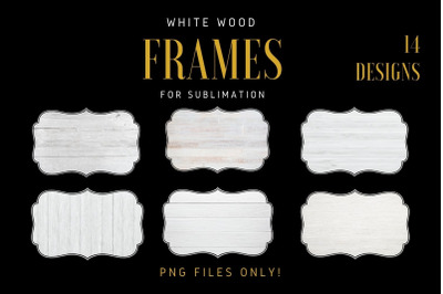 Sublimation White Wood Background PNG Bundle, Rustic Wood Frames