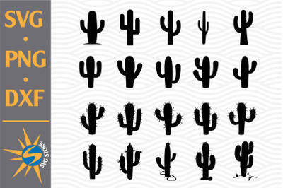 Cactus Silhouette SVG, PNG, DXF Digital Files Include