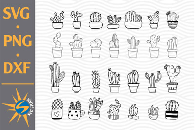 Cactus Outline SVG, PNG, DXF Digital Files Include