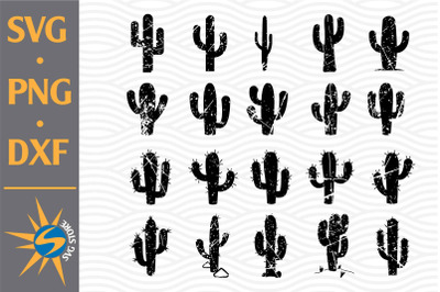 Distressed Cactus SVG, PNG, DXF Digital Files Include