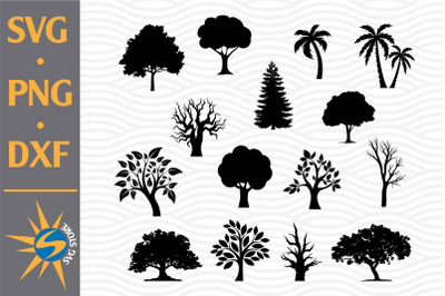 Tree Silhouette SVG&2C; PNG&2C; DXF Digital Files Include