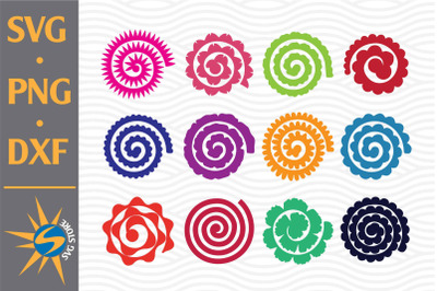 Rolled Flowers SVG, PNG, DXF Digital Files Include