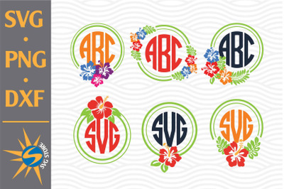 Hibiscus Monogram SVG&2C; PNG&2C; DXF Digital Files Include