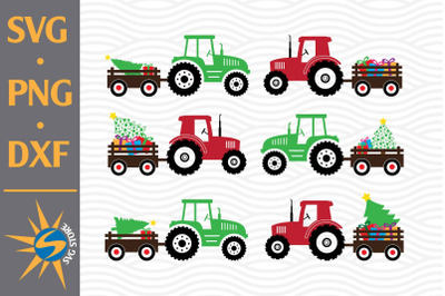 Tractor Christmas SVG, PNG, DXF Digital Files Include