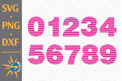 Chevron Numbers SVG, PNG, DXF Digital Files Include