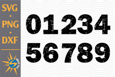 Distress Numbers SVG, PNG, DXF Digital Files Include