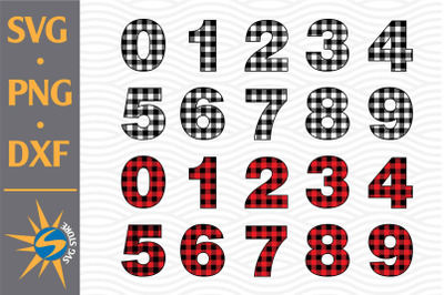 Plaid Numbers SVG, PNG, DXF Digital Files Include