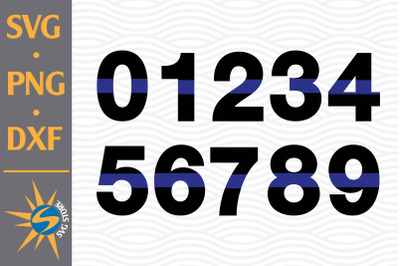 Blue Line Numbers SVG, PNG, DXF Digital Files Include