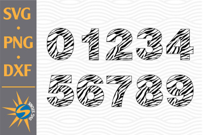 Zebra Numbers SVG, PNG, DXF Digital Files Include