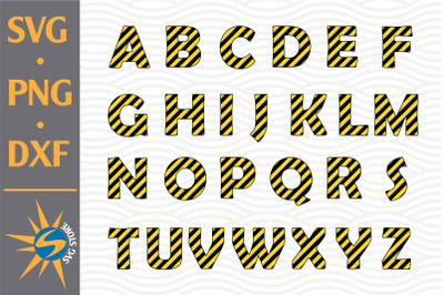 Construction Letters SVG, PNG, DXF Digital Files Include