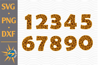 Giraffe Numbers SVG, PNG, DXF Digital Files Include