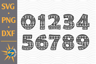 Aztec Numbers SVG, PNG, DXF Digital Files Include