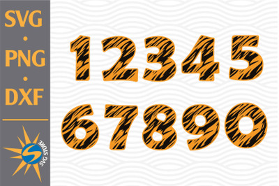 Tiger Numbers SVG, PNG, DXF Digital Files Include