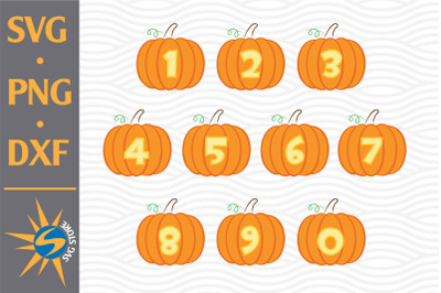 Pumpkin Numbers SVG, PNG, DXF Digital Files Include