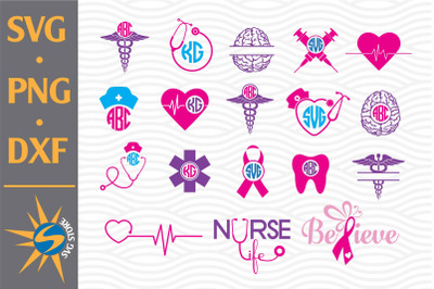 Medical Monogram SVG, PNG, DXF Digital Files Include