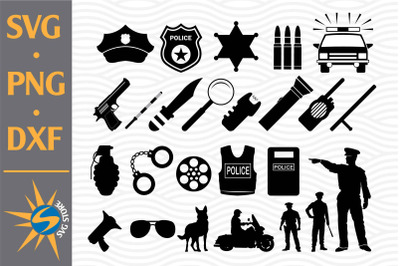 Police Silhouette SVG, PNG, DXF Digital Files Include