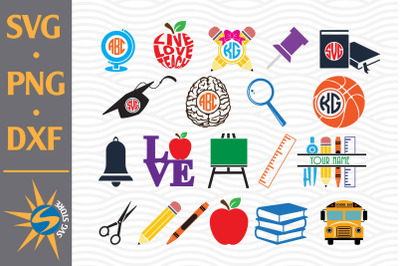 School SVG, PNG, DXF Digital Files Include