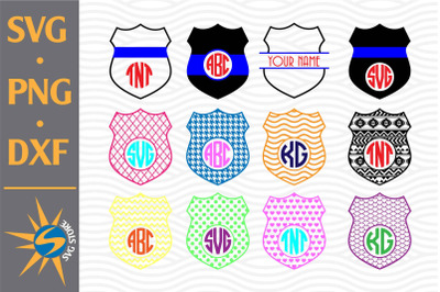 Police Shield Monogram SVG&2C; PNG&2C; DXF Digital Files Include