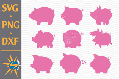 Cute Pig SVG, PNG, DXF Digital Files Include