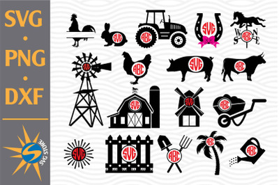 Farm Monogram SVG&2C; PNG&2C; DXF Digital Files Include